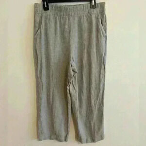 Madewell Size Medium Breezewoven Linen Blend High Rise Crop Pull On Pants